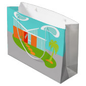 Mid Century Moderne Cartoon House Gift Bag Large Cadeautasje (Achterkant Gekanteld)