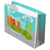 Mid Century Moderne Cartoon House Gift Bag Large Cadeautasje (Voorkant Gekanteld)