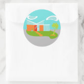 Mid Century Moderne Cartoon House Stickers (Tas)