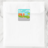 Mid Century Moderne Cartoon House Stickers (Tas)