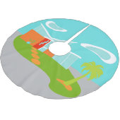 Mid Century Moderne Cartoon House Tree Skirt Kerstboom Rok (Gekanteld)