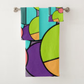 Mid-Century Moderne Circle Collage Bad Handdoek (Insitu)