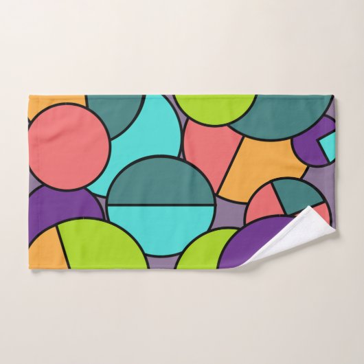 Mid-Century Moderne Circle Collage Bad Handdoek (Handdoek)