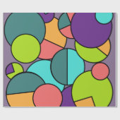 Mid-Century Moderne Circle Collage Cadeaupapier (Vlak)