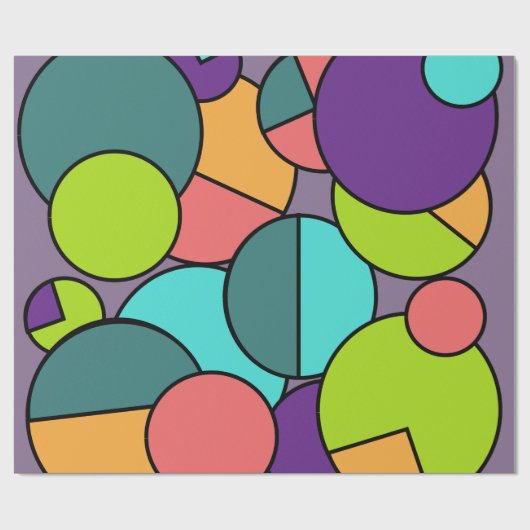 Mid-Century Moderne Circle Collage Cadeaupapier (Vlak)