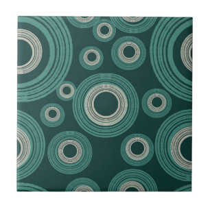 Mid Century Moderne Circle Green Tegeltje