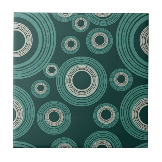 Mid Century Moderne Circle Green Tegeltje (Voorkant)