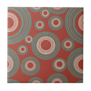 Mid Century Moderne Circle Red Tegeltje