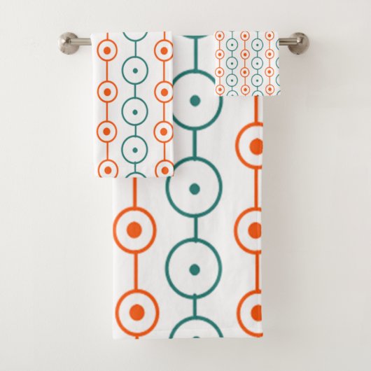 Mid-Century Moderne Circle Strings Bad Handdoek (Insitu)