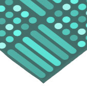 Mid Century Moderne Circles Lines Blauwgroen Korte Tafelloper (Hoek)