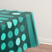 Mid Century Moderne Circles Lines Blauwgroen Tafelkleed (Voorbeeld)