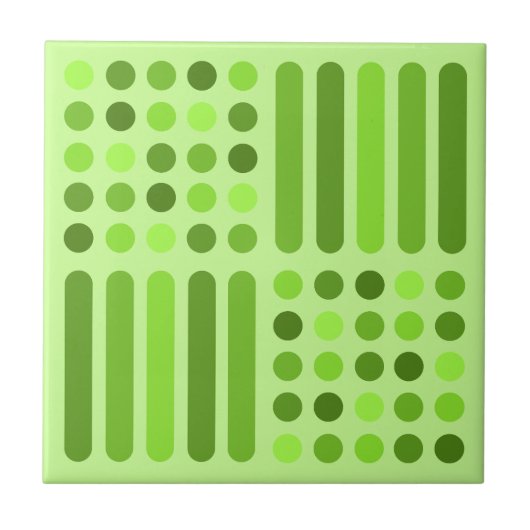 Mid Century Moderne Circles Lines Chartreuse Tegeltje (Voorkant)