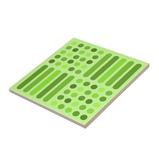 Mid Century Moderne Circles Lines Chartreuse Tegeltje (Zijkant)