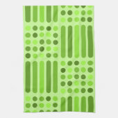 Mid Century Moderne Circles Lines Chartreuse Theedoek (Verticaal)