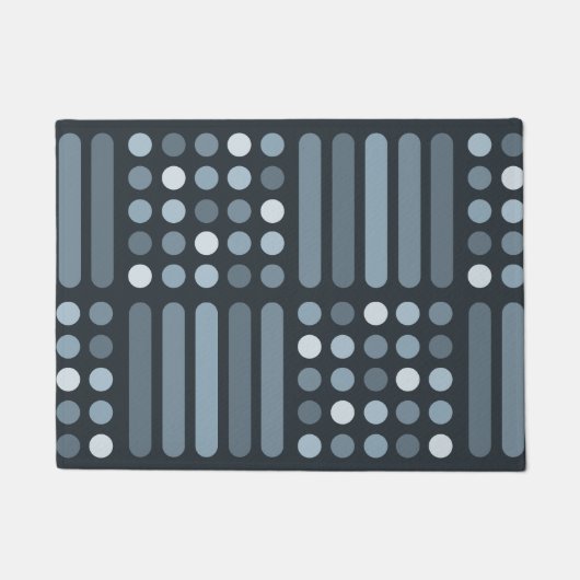Mid Century Moderne Circles Lines Slate Deurmat (Voorkant)