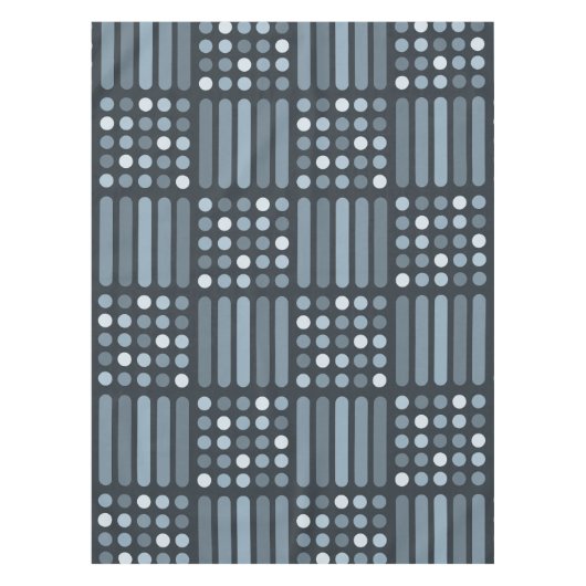 Mid Century Moderne Circles Lines Slate Tafelkleed (Voorkant)