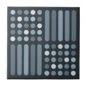 Mid Century Moderne Circles Lines Slate Tegeltje (Voorkant)