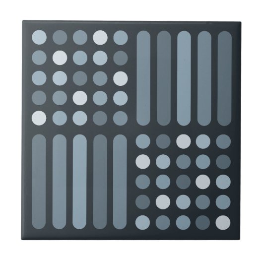 Mid Century Moderne Circles Lines Slate Tegeltje (Voorkant)