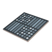 Mid Century Moderne Circles Lines Slate Tegeltje (Zijkant)