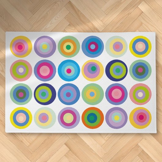 Mid Century Moderne Circles Pattern Colorful Deurmat