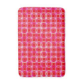 Mid-Century Moderne cirkels, donkerrood en roze Badmat (Voorkant Verticaal)