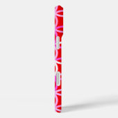 Mid-Century Moderne cirkels, donkerrood en roze Case-Mate iPhone Case (Achterkant / Rechts)