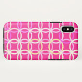 Mid-Century Moderne cirkels, fuchsia roze en crème Case-Mate iPhone Case (Achterkant (horizontaal))