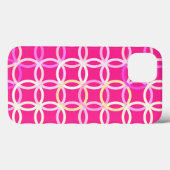 Mid-Century Moderne cirkels, fuchsia roze en crème Case-Mate iPhone Case (Achterkant (horizontaal))