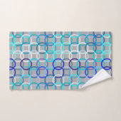 Mid-Century Moderne cirkels, grijs, blauw en wit Bad Handdoek (Handdoek)