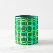 Mid-Century Moderne cirkels, groene tinten Mok (Midden)