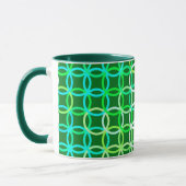 Mid-Century Moderne cirkels, groene tinten Mok (Links)