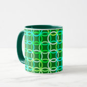 Mid-Century Moderne cirkels, groene tinten Mok (Voorkant links)