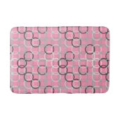 Mid-Century Moderne cirkels, koraalroze en grijs Badmat (Voorkant)