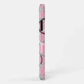 Mid-Century Moderne cirkels, koraalroze en grijs Case-Mate iPhone Case (Achterkant/rechts)