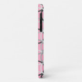 Mid-Century Moderne cirkels, koraalroze en grijs Case-Mate iPhone Case (Achterkant/links)