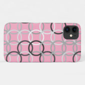 Mid-Century Moderne cirkels, koraalroze en grijs Case-Mate iPhone Case (Achterkant (horizontaal))
