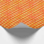 Mid-Century Moderne cirkels, mandarijn oranje Cadeaupapier (Hoek)