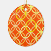Mid-Century Moderne cirkels, mandarijn oranje Keramisch Ornament (Links)