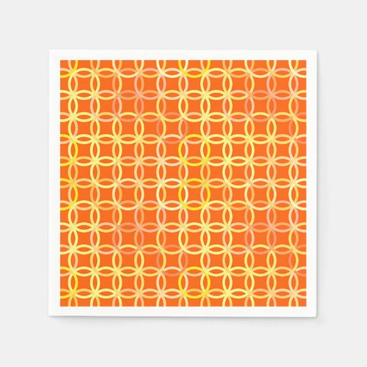 Mid-Century Moderne cirkels, mandarijn oranje Servet (Voorkant)