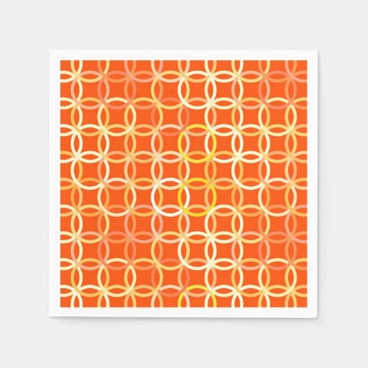 Mid-Century Moderne cirkels, mandarijn oranje Servetten (Voorkant)