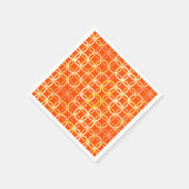 Mid-Century Moderne cirkels, mandarijn oranje Servetten (Hoek)