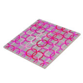 Mid-Century Moderne cirkels, roze, magenta en grij Tegeltje (Zijkant)