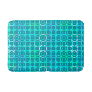 Mid-Century Moderne cirkels, turkooizen en aqua Badmat