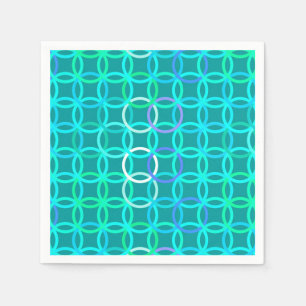 Mid-Century Moderne cirkels, turkooizen en aqua Servetten