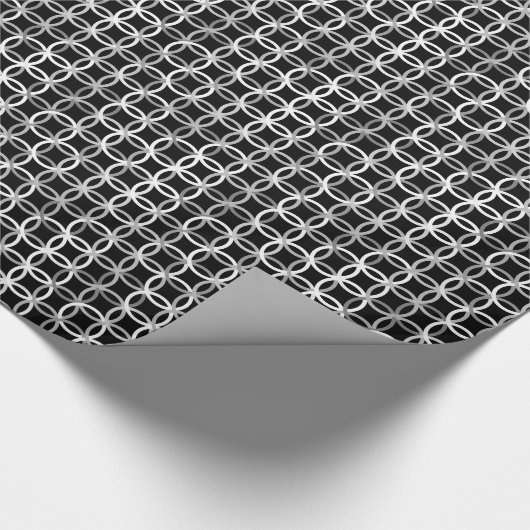 Mid-Century Moderne cirkels, zwart, wit en grijs Cadeaupapier (Hoek)