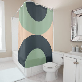 Mid-Century Moderne citroenkruid Douchegordijn