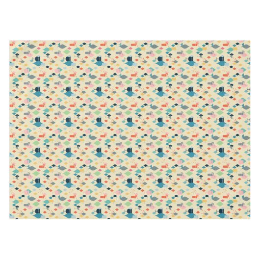 Mid Century Moderne Cocktails Tafelkleed (Voorkant (Horizontaal))