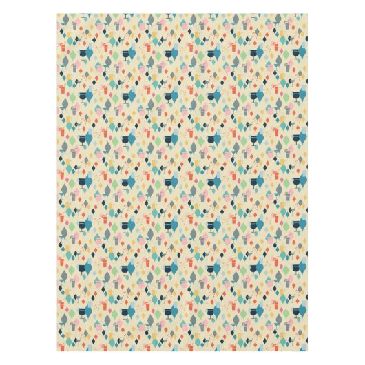 Mid Century Moderne Cocktails Tafelkleed (Voorkant)