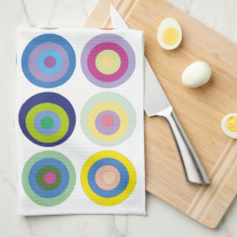 Mid Century Moderne Colorful Circles Patroon Theedoek