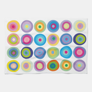 Mid Century Moderne Colorful Circles Patroon Theedoek